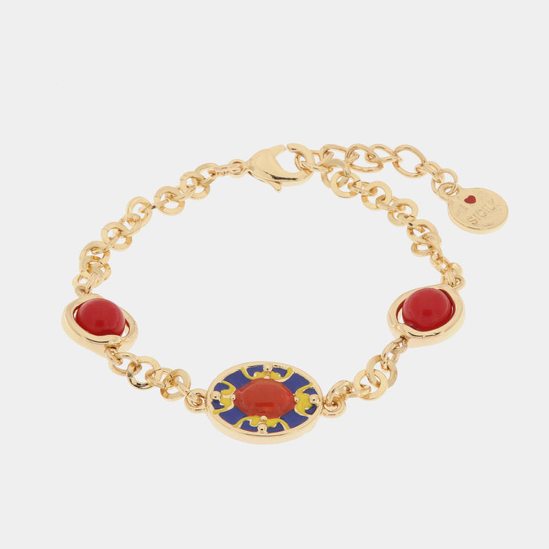 Bracciale in Metallo con maiolica — collezione CALTAGIRONE