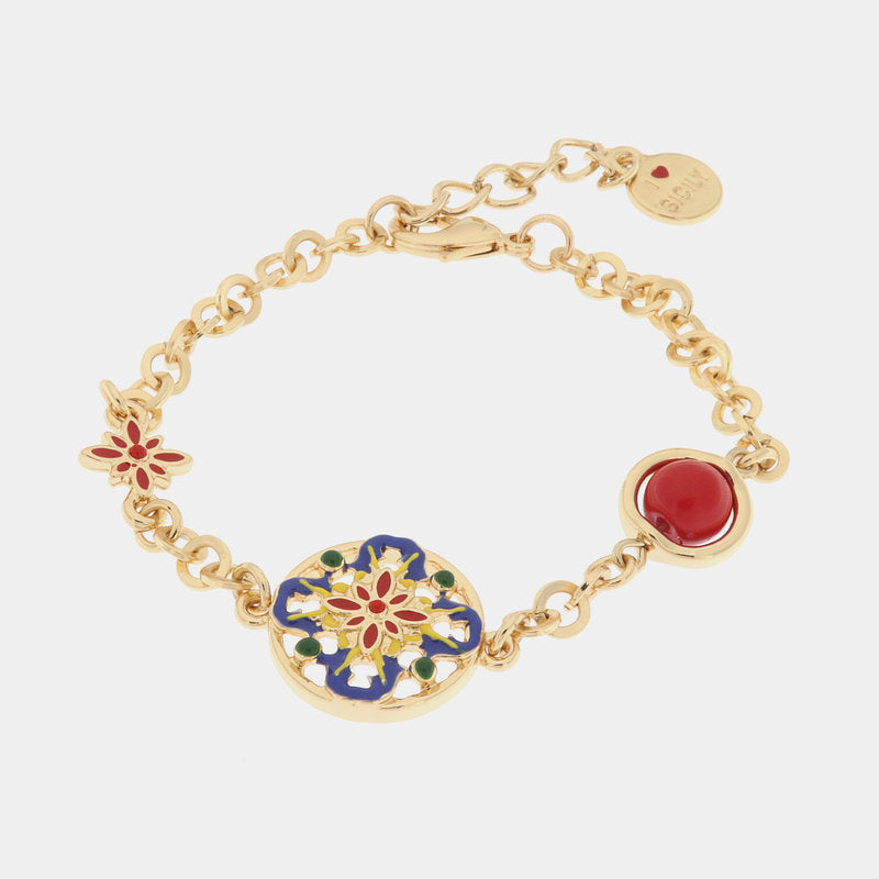Bracciale in Metallo con maiolica — collezione CALTAGIRONE