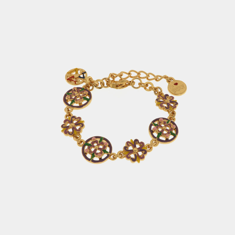 Bracciale in Metallo con maioliche colorate — collezione CALTAGIRONE