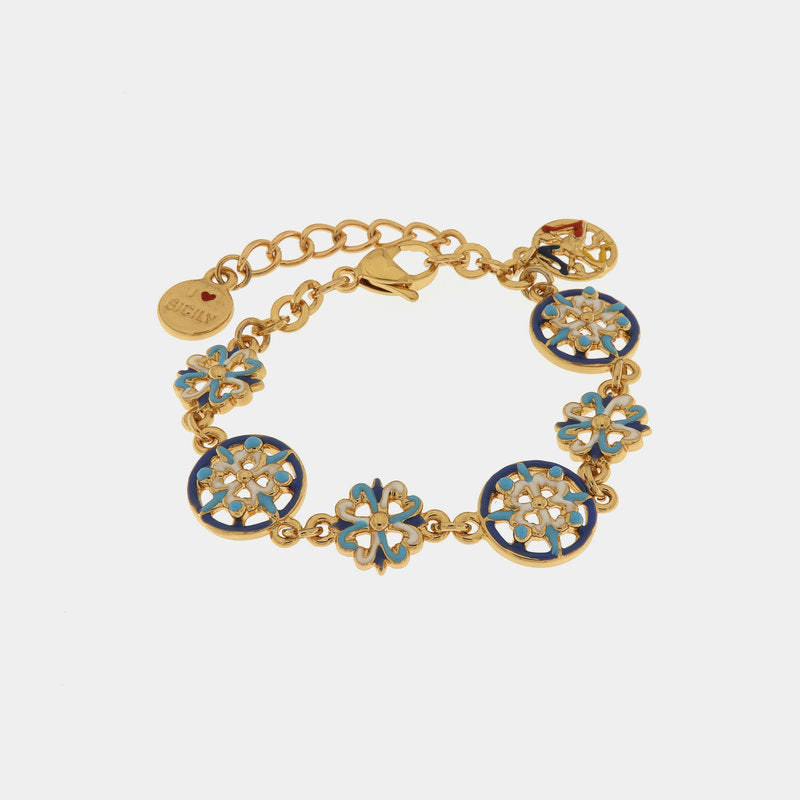 Bracciale in Metallo con maioliche colorate — collezione CALTAGIRONE