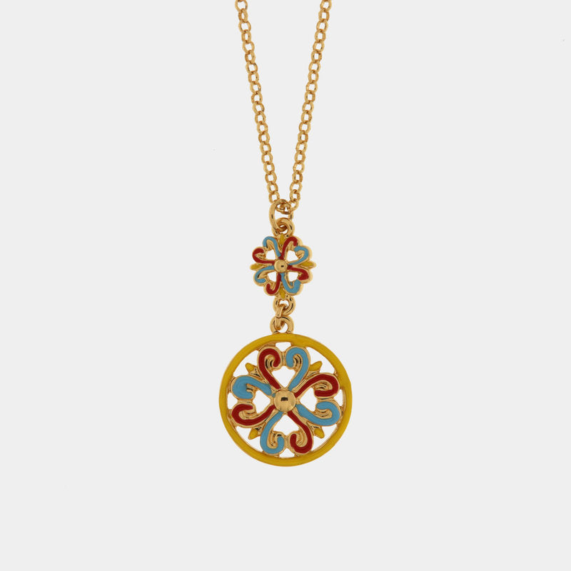 Collana in Metallo con maioliche colorate — collezione CALTAGIRONE