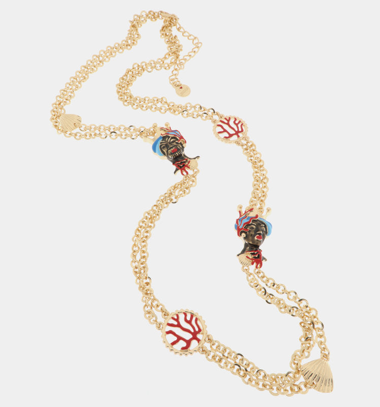 Collana in Metallo con testa di moro siciliana — collezione CALTAGIRONE
