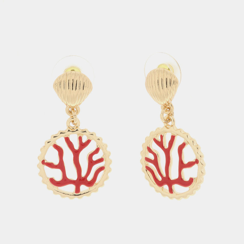 Orecchini in Metallo con corallo rosso — collezione CALTAGIRONE