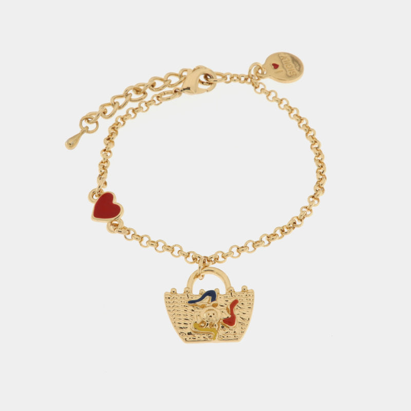 Bracciale in Metallo con cuoricino e borsa pendente — collezione ETNA