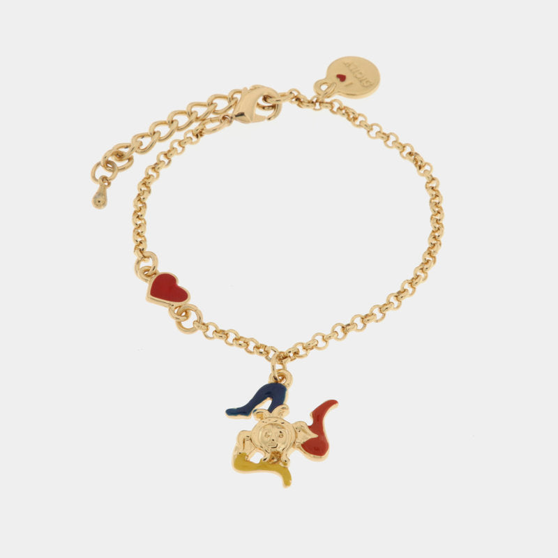 Bracciale in Metallo con cuoricino e trinacria pendente — collezione ETNA