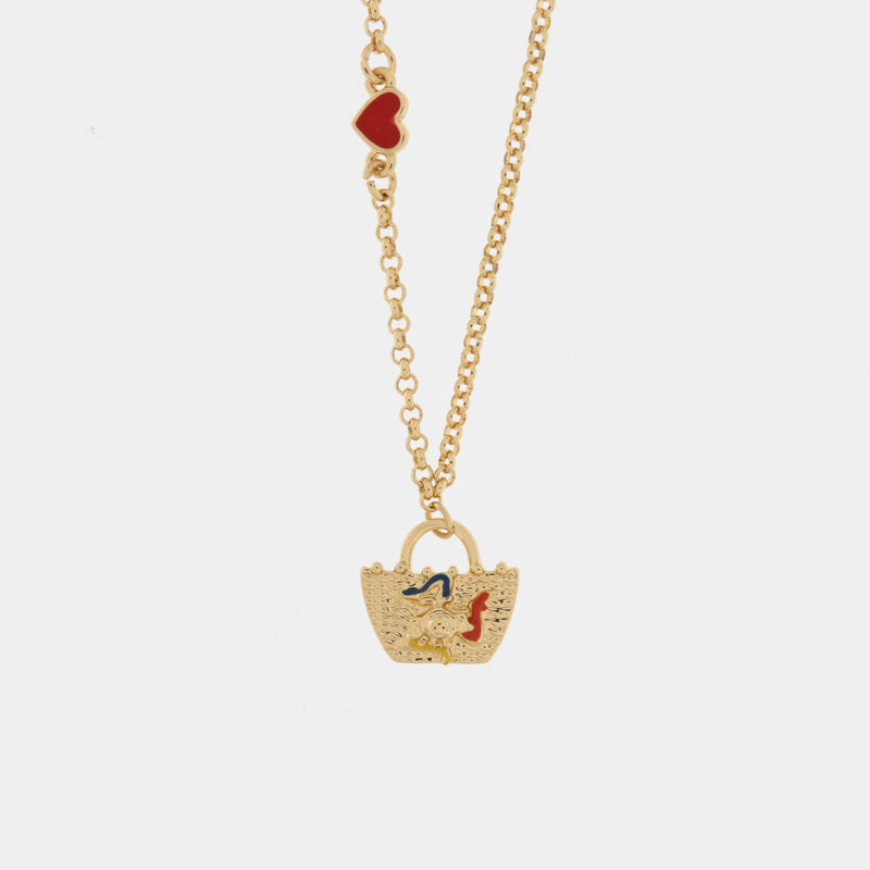 Collana in Metallo con borsa impreziosita da una trinacria — collezione ETNA
