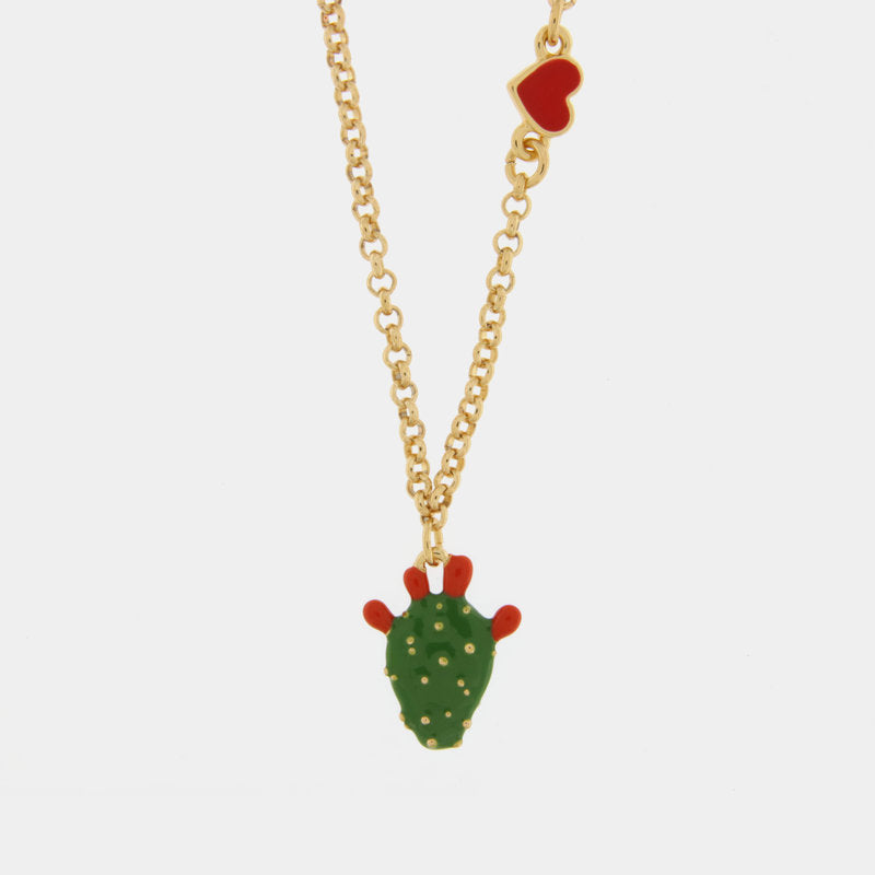 Collana in Metallo con cactus — collezione ETNA