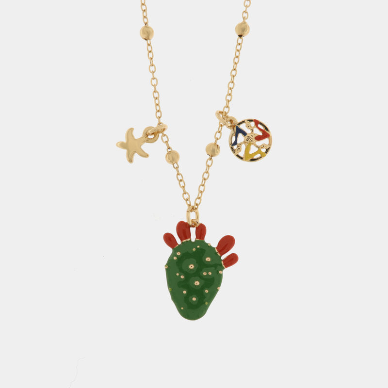 Collana in Metallo con cactus pendente — collezione ETNA