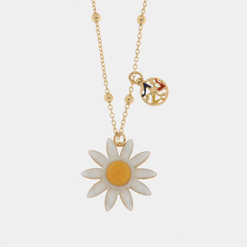 Collana in Metallo con pendente a forma di margherita in smalto colorato — collezione ETNA