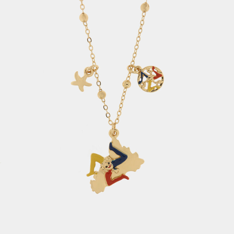 Collana in Metallo con trinacria e Sicilia — collezione ETNA