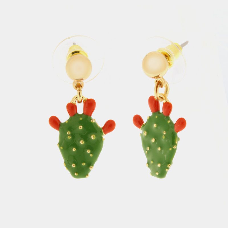 Orecchini in Metallo con cactus pendente — collezione ETNA
