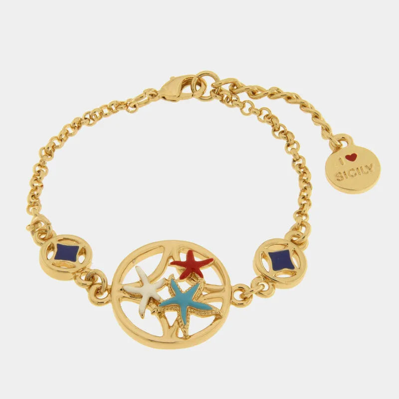 Bracciale in Metallo stelle marine colorate — collezione FIORI DI LAVA