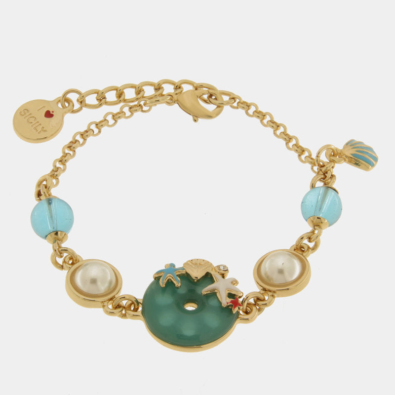 Bracciale in Metallo con pendente  e stelle marine — collezione PANAREA