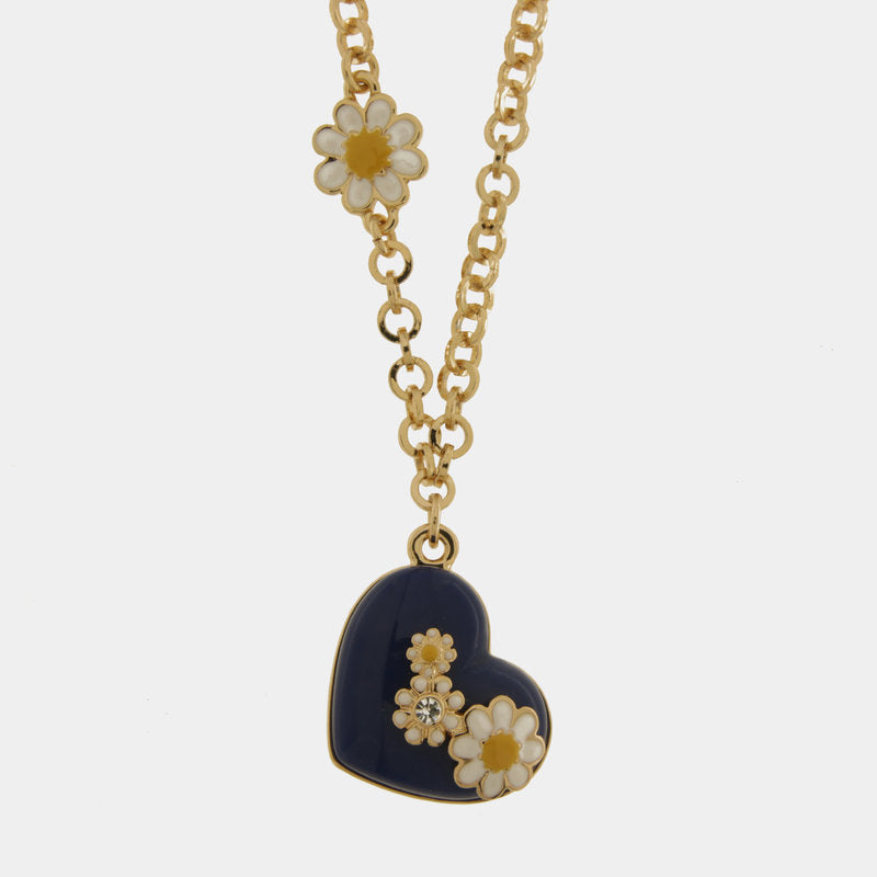 Collana in Metallo con cuore  e fiori — collezione PANAREA
