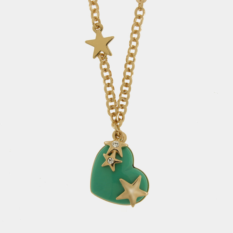 Collana in Metallo con cuore verde e stelle — collezione PANAREA