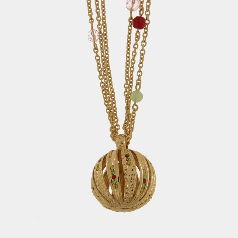 Collana in Metallo con pendenti tondi e zirconi multicolor — collezione PANAREA