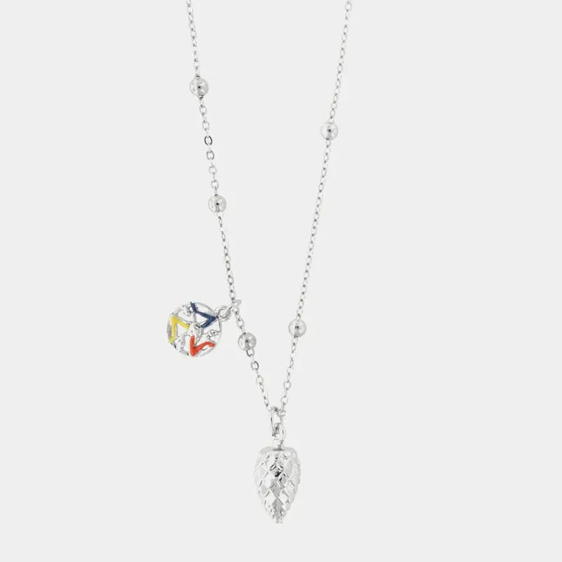 Collana in Metallo con pigna siciliana portafortuna — collezione PIGNA