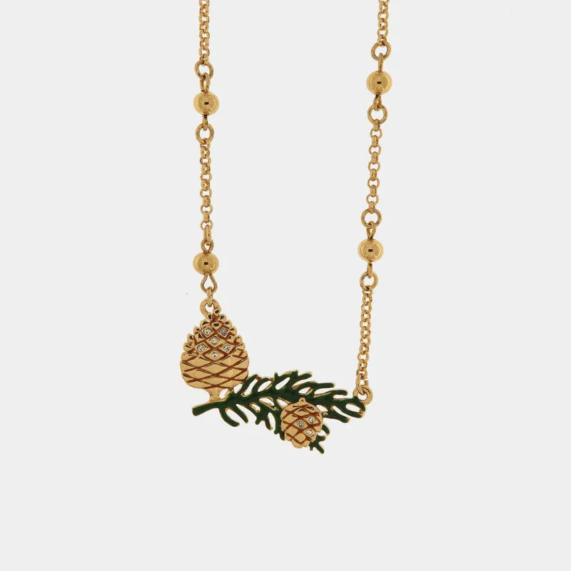 Collana in Metallo con pigne pendenti — collezione PIGNA