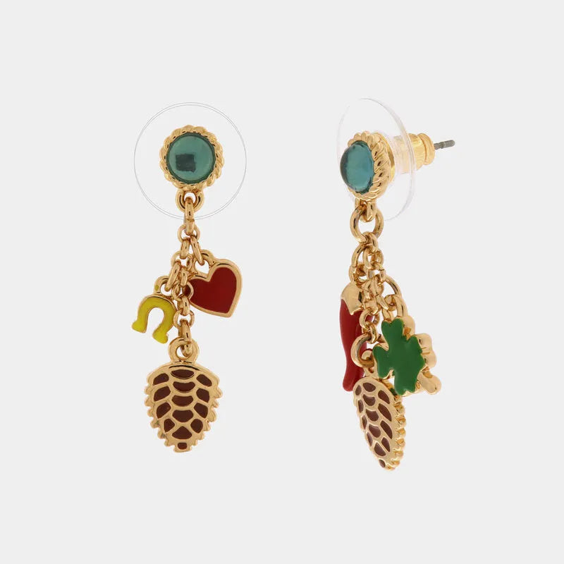 Orecchini in Metallo con pigna pendente — collezione PIGNA