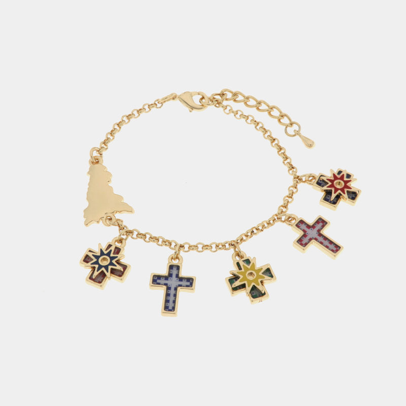 Bracciale in Metallo con croci pendenti — collezione SACRO