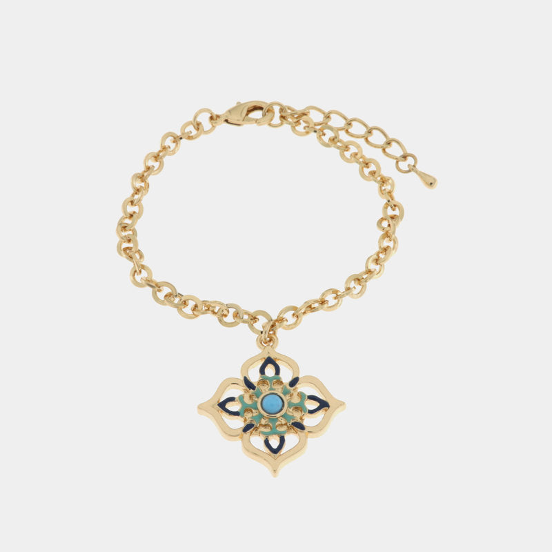Bracciale in Metallo con maioliche colorate a forma di croce — collezione SACRO