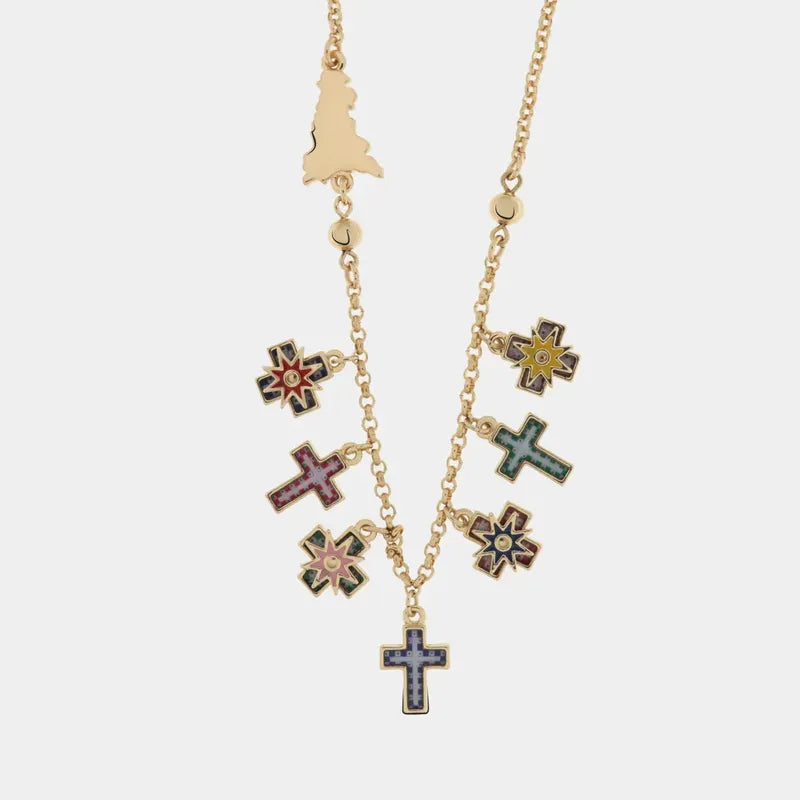 Collana in Metallo con croci pendenti — collezione SACRO