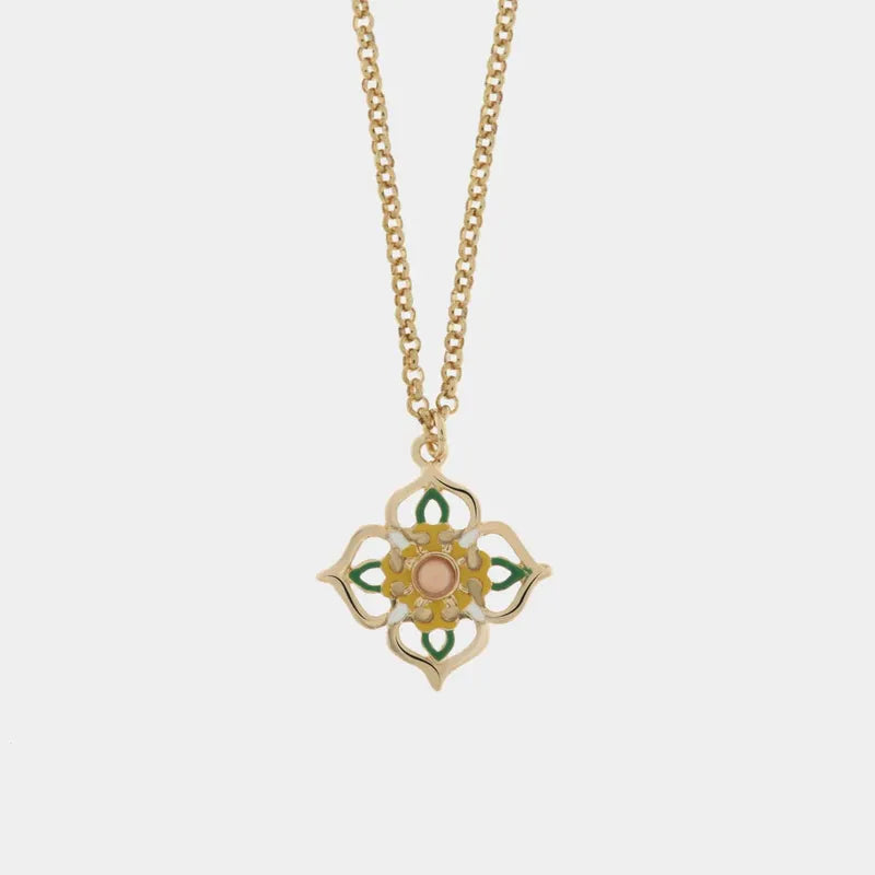 Collana in Metallo con maioliche colorate a forma di croce — collezione SACRO