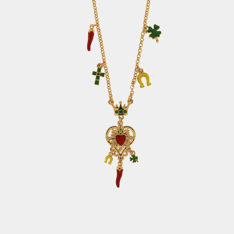 Collana in Metallo con simboli portafortuna sacri — collezione SACRO
