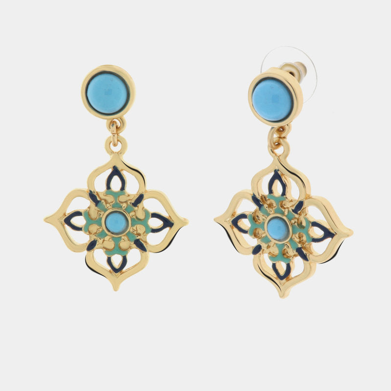 Orecchini in Metallo con croce di Malta colorata — collezione SACRO