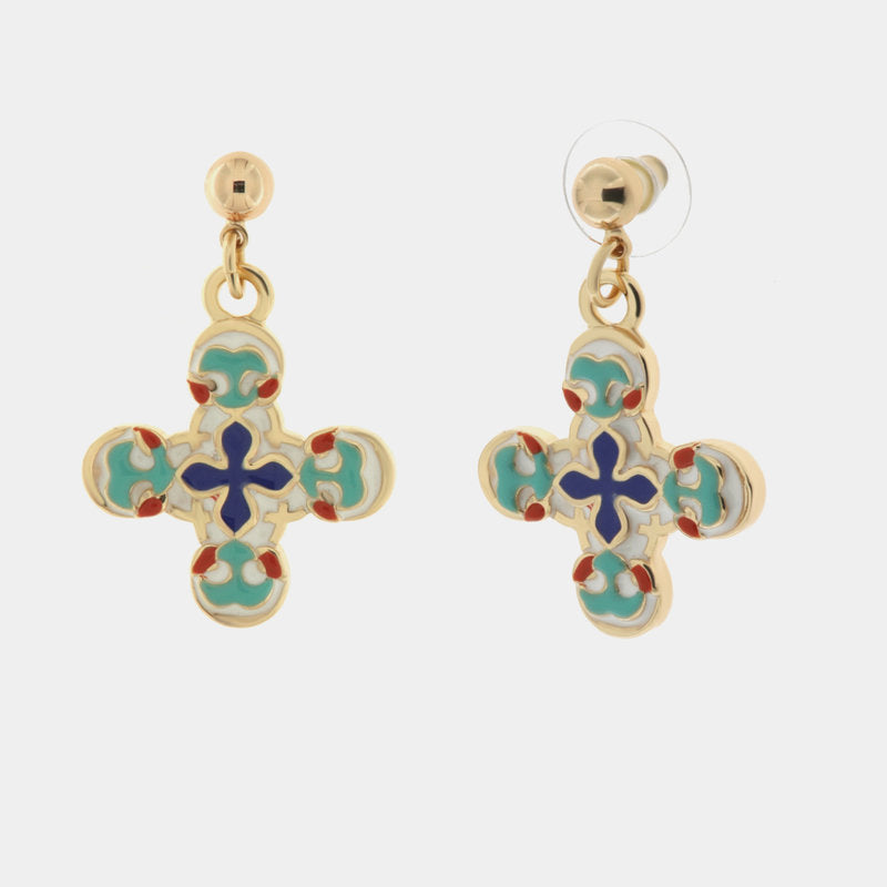 Orecchini in Metallo con croce di Malta pendente — collezione SACRO