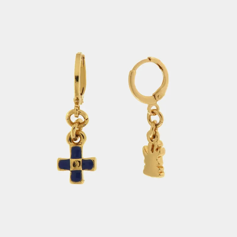 Orecchini in Metallo con croce pendente — collezione SACRO