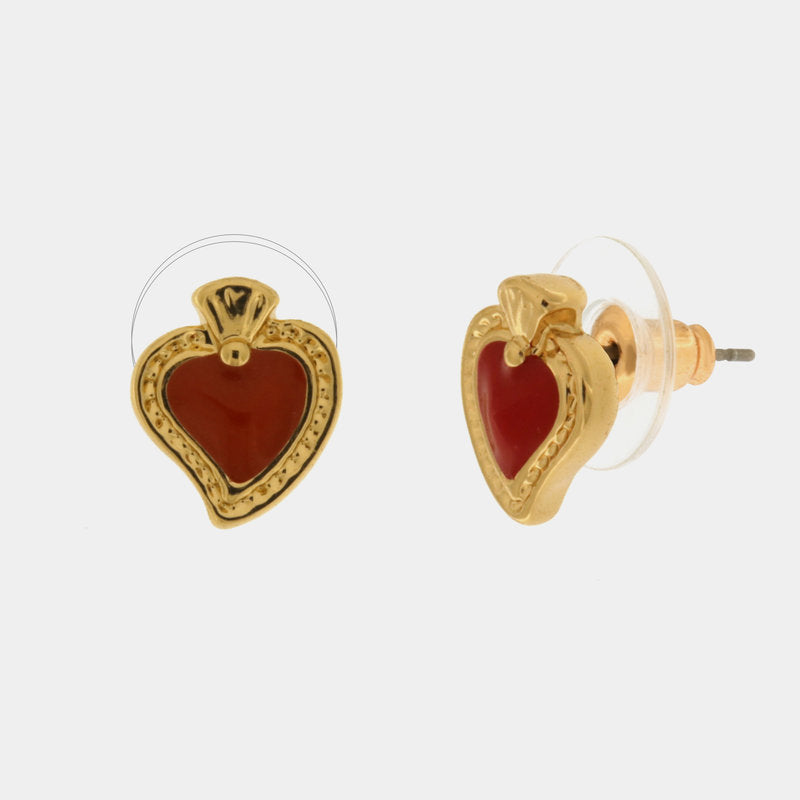 Orecchini in Metallo con cuore sacro a lobo — collezione SACRO