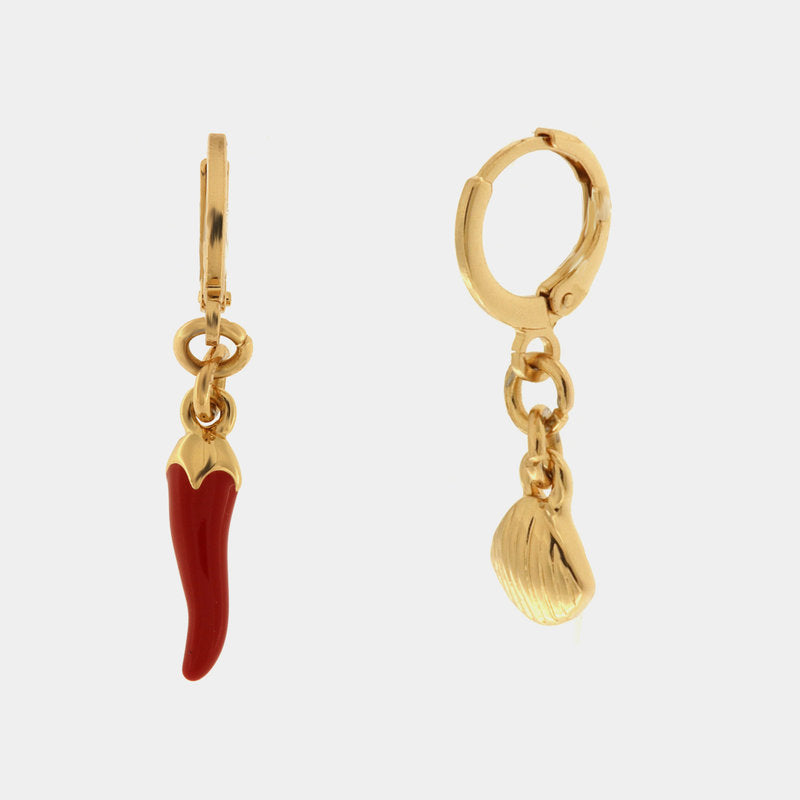 Orecchini in Metallo con simboli portafortuna pendenti — collezione SACRO