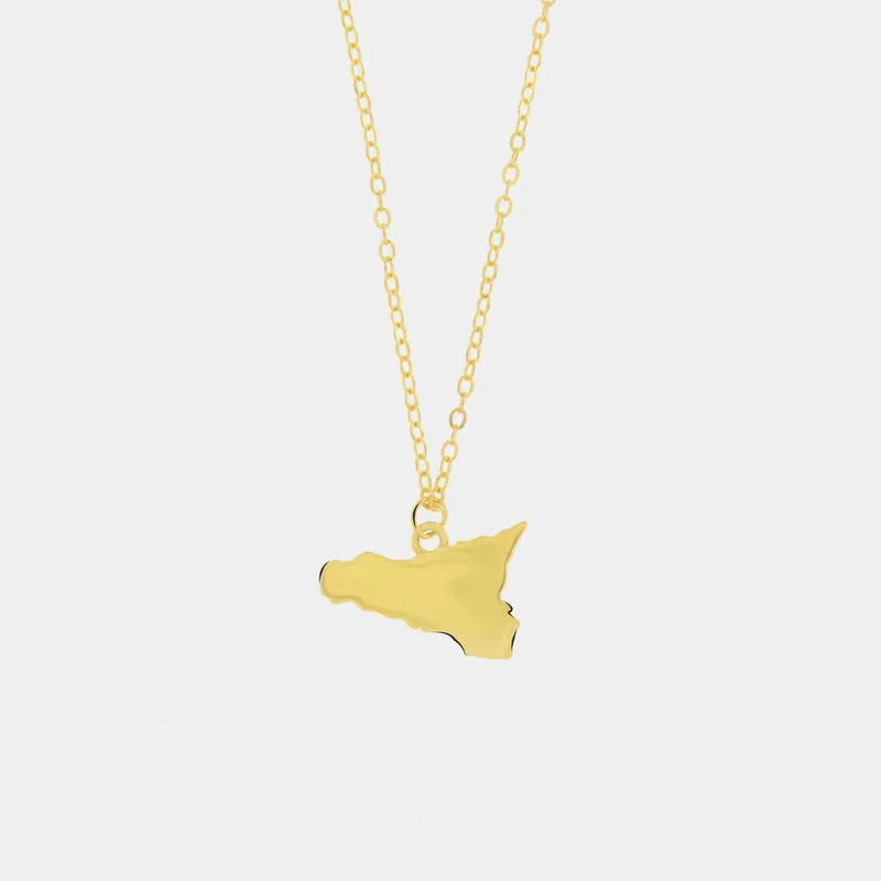 Collana in Argento 925 con regione Sicilia — collezione SICILY 925