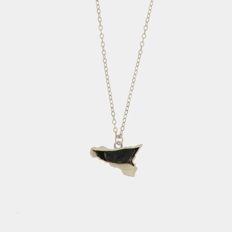 Collana in Argento 925 con simbolo Sicilia — collezione SICILY 925