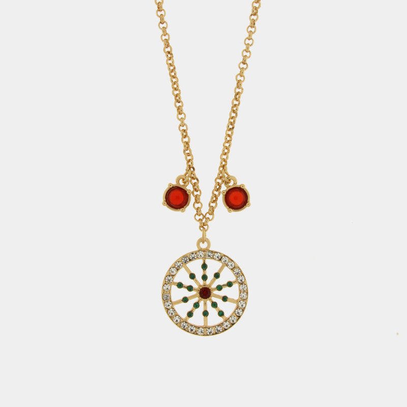 Collana in Metallo con ruota siciliana — collezione TAORMINA