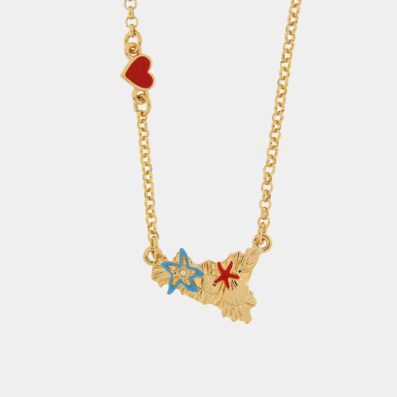 Collana in Metallo con sicilia e stelle marine — collezione TAORMINA