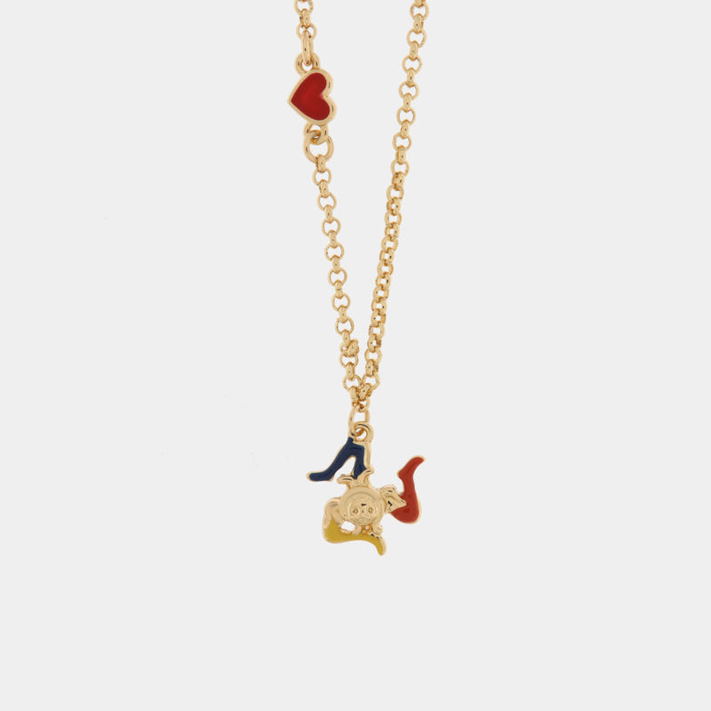 Collana in Metallo girocollo con cuoricino e trinacria pendente — collezione TRINACRIA