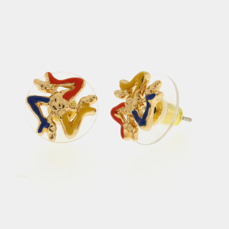Orecchini in Metallo con trinacria a lobo — collezione TRINACRIA